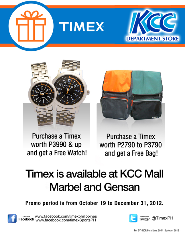 TIMEX: FREE WATCH AND BAG