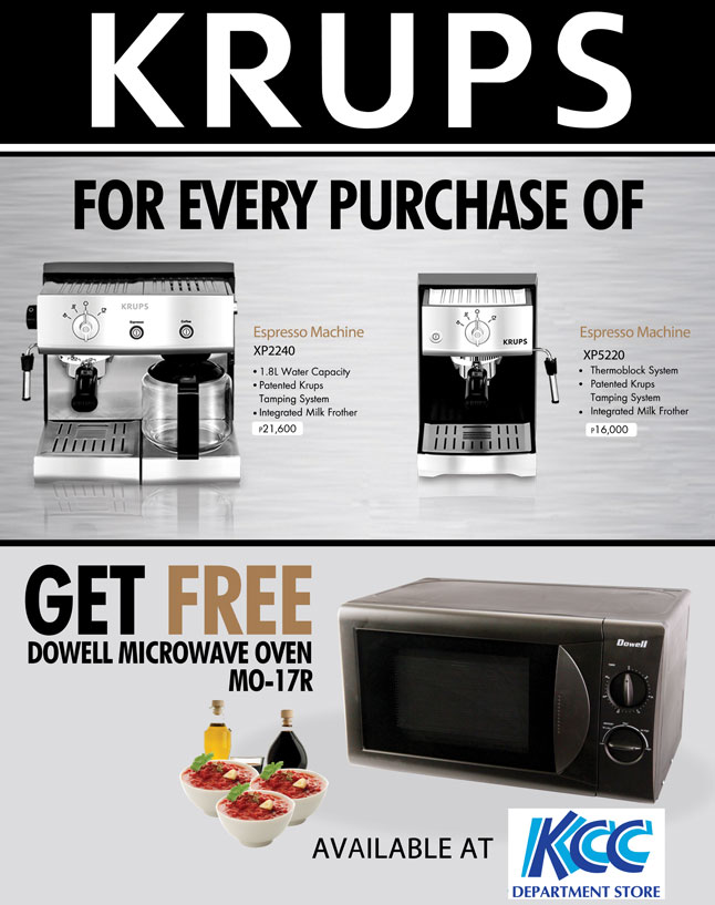 Free Dowell Microwave Oven from Krups available at KCC Department Store